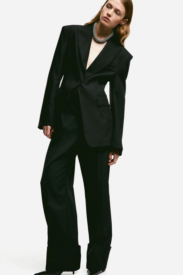 Tapered-waist blazer - Black - Ladies | H&M GB | H&M (UK, MY, IN, SG, PH, TW, HK)