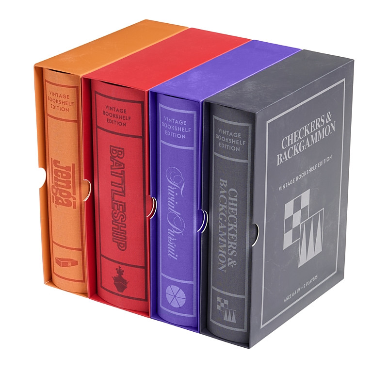 Ws Game Company Vintage Bookshelf Assortment 4-Pack: Jenga, Battleship, Checkers & Backgammon, Trivial Pursuit | Bloomingdale's (US)