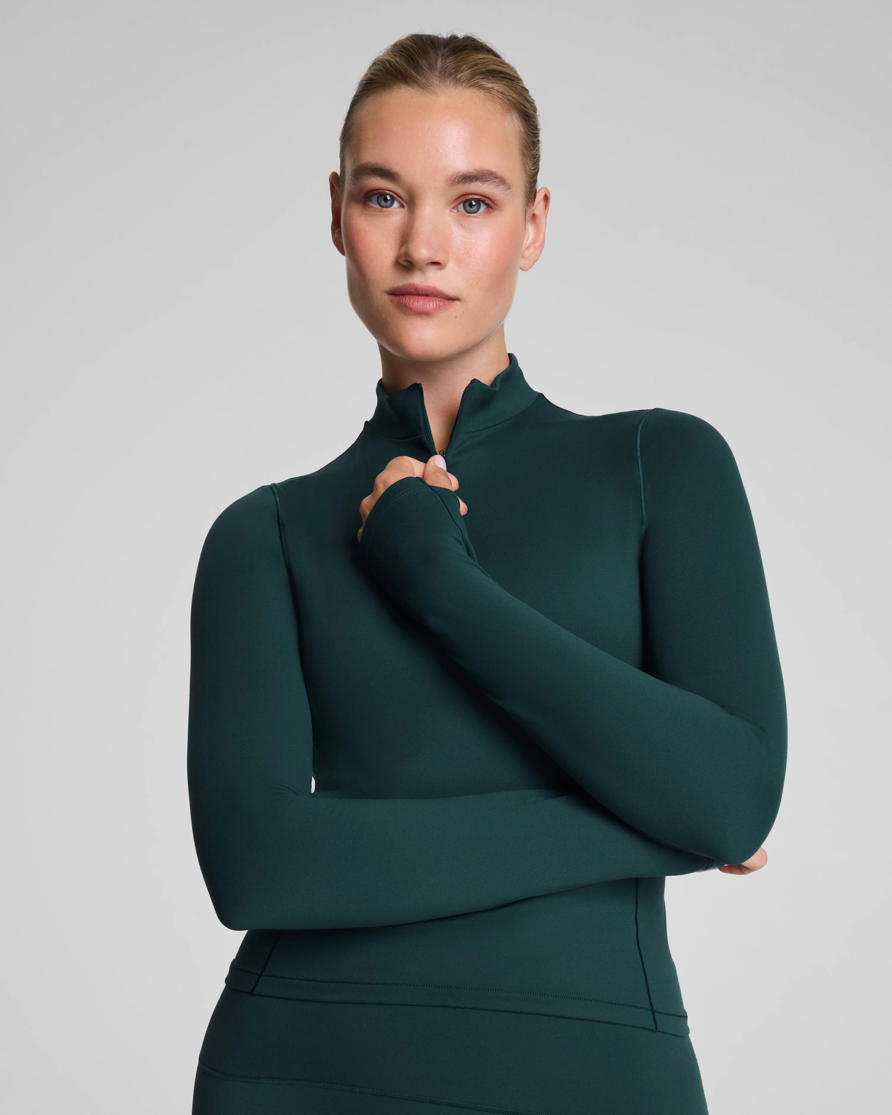 Workout Half Zip | Brushed Performance Jacket | SPANX | Spanx