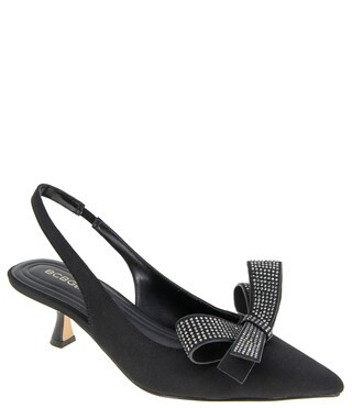 Kasti-2 Fabric Kitten Heel Rhinestone Bow Pumps | Dillard's
