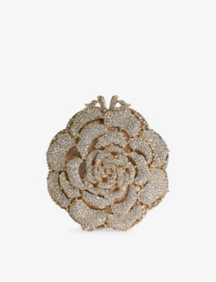 Bling diamante-flower metal clutch | Selfridges