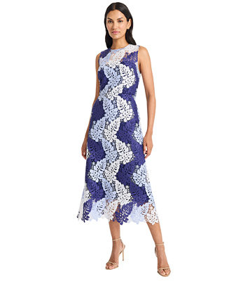 Women's Sleeveless Lace Midi Dress | Macy's