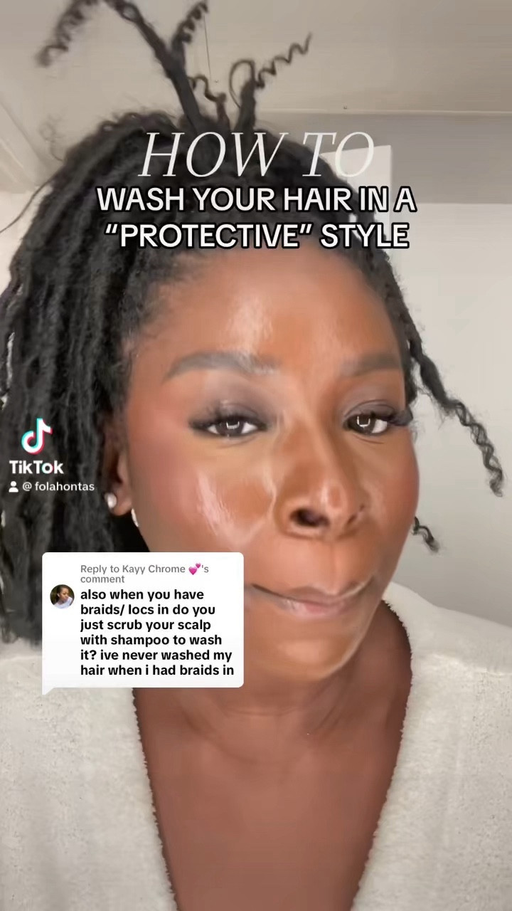 Looking for a way to wash your scalp while in a style without getting your whole head wet? #washbraids #fauxlocs #protectivestyletips #naturalhairtipsandtricks

#LTKbeauty #LTKstyletip