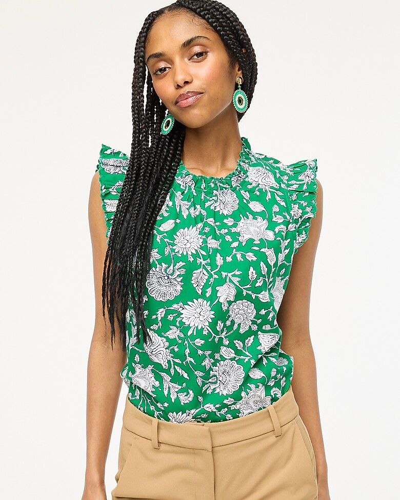 Sleeveless ruffleneck top | J.Crew Factory