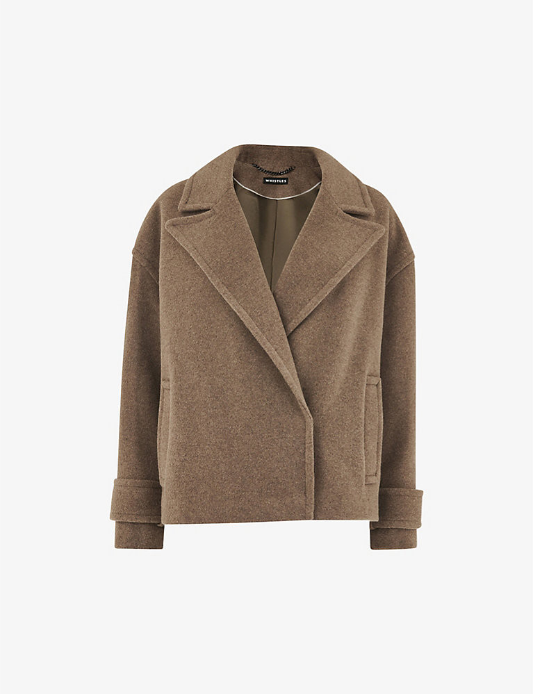 Relaxed-fit cropped wool-blend coat | Selfridges
