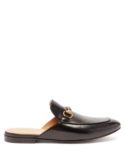 Gucci - Princetown Backless Leather Loafers - Mens - Black | Matches (US)