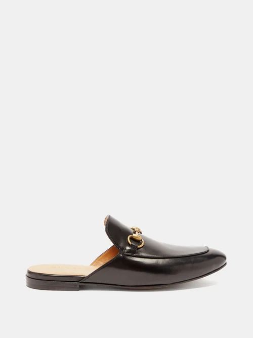 Gucci - Princetown Backless Leather Loafers - Mens - Black | Matches (US)