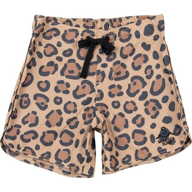 Boys Calico Crab Boardshorts, Khaki | Maisonette