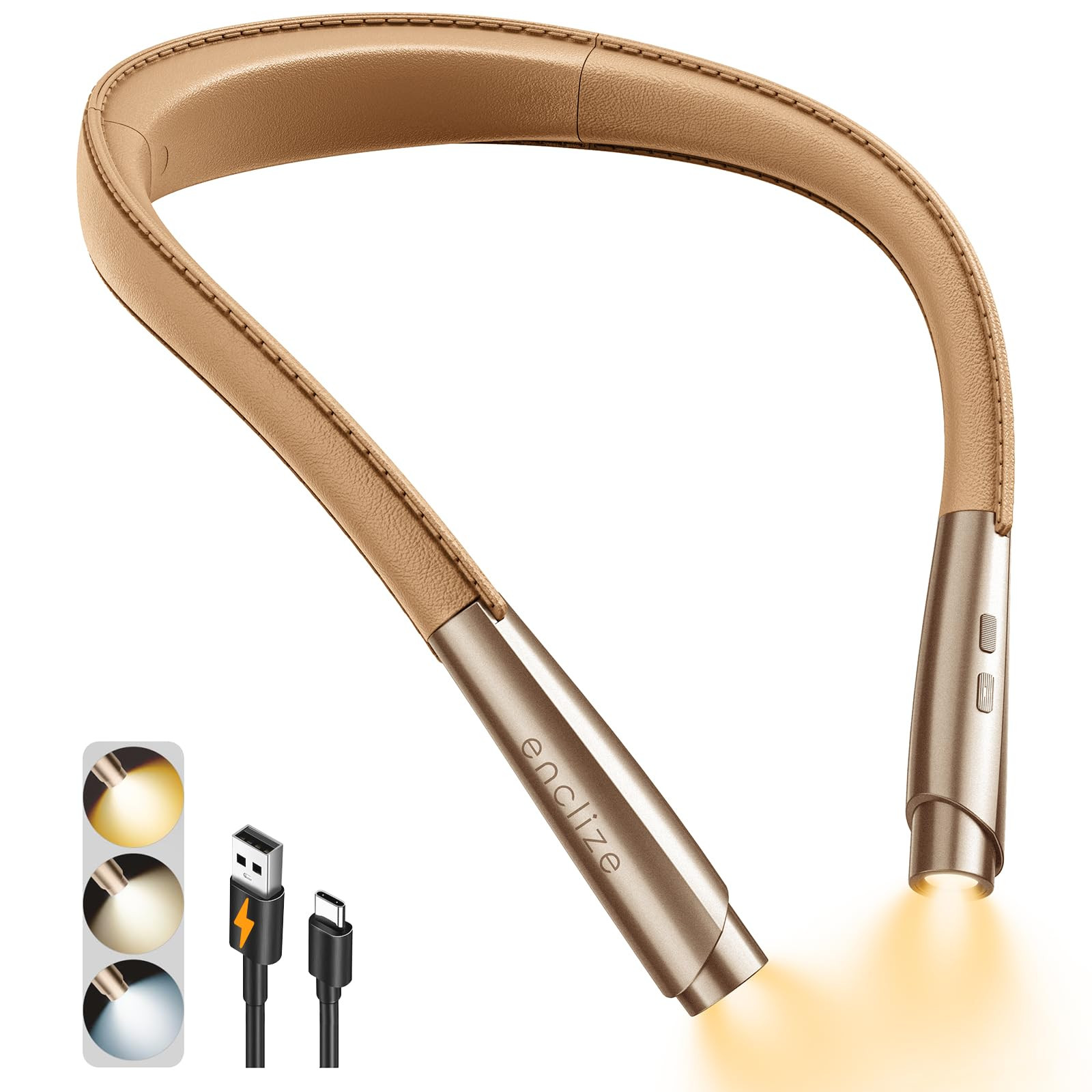 LED Neck Reading Light, Book Light for Reading in Bed, 3 Colors, 9 Brightness Levels, Lightweight... | Amazon (US)