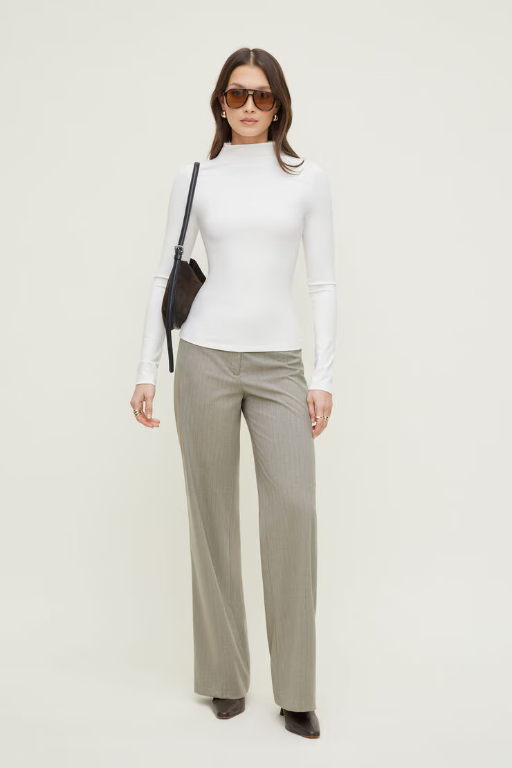 Mock Neck Long Sleeve Top | Dynamite Clothing