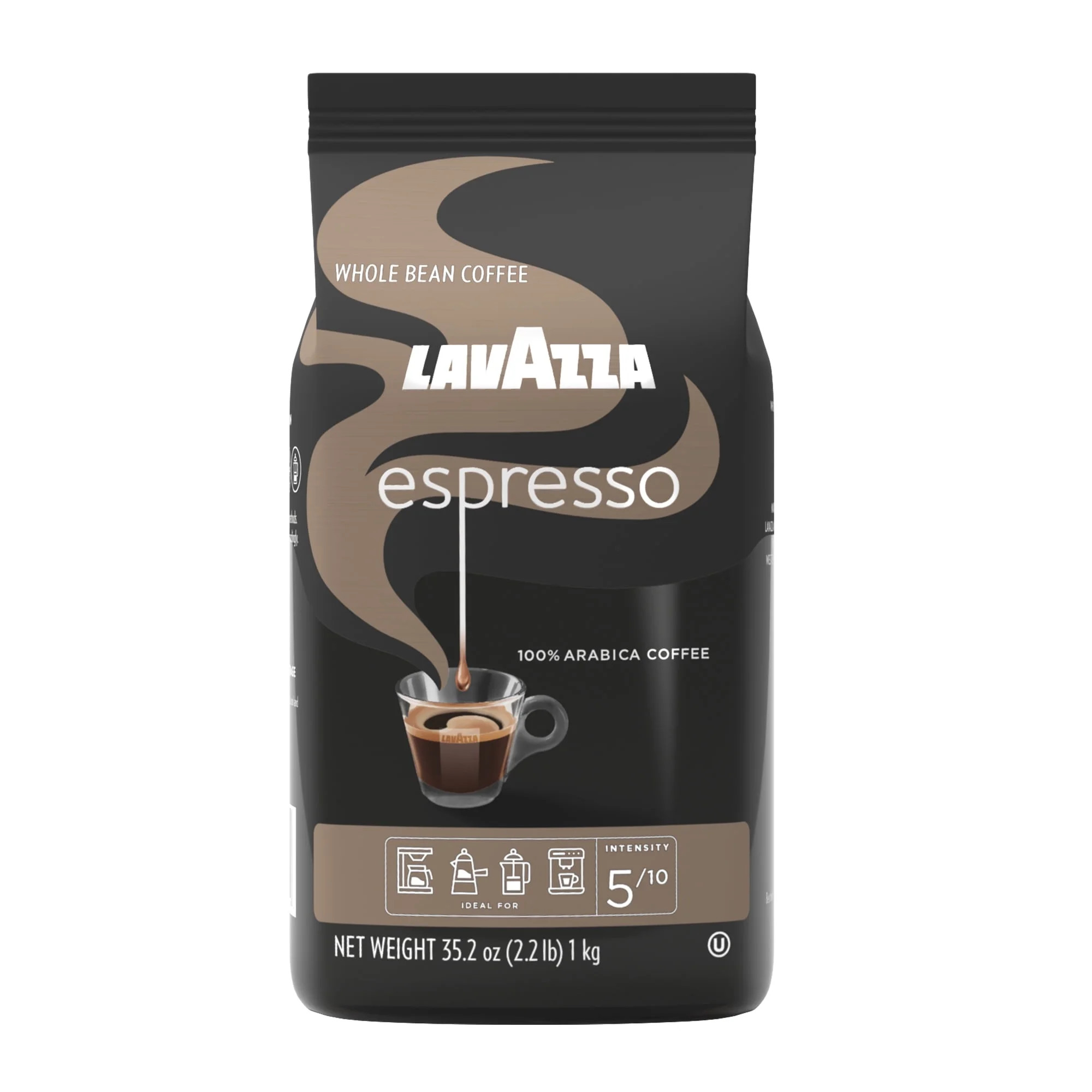 Lavazza Espresso Whole Bean Coffee, Medium Roast, 100% Arabica, 2.2 lb Bag | Walmart (US)