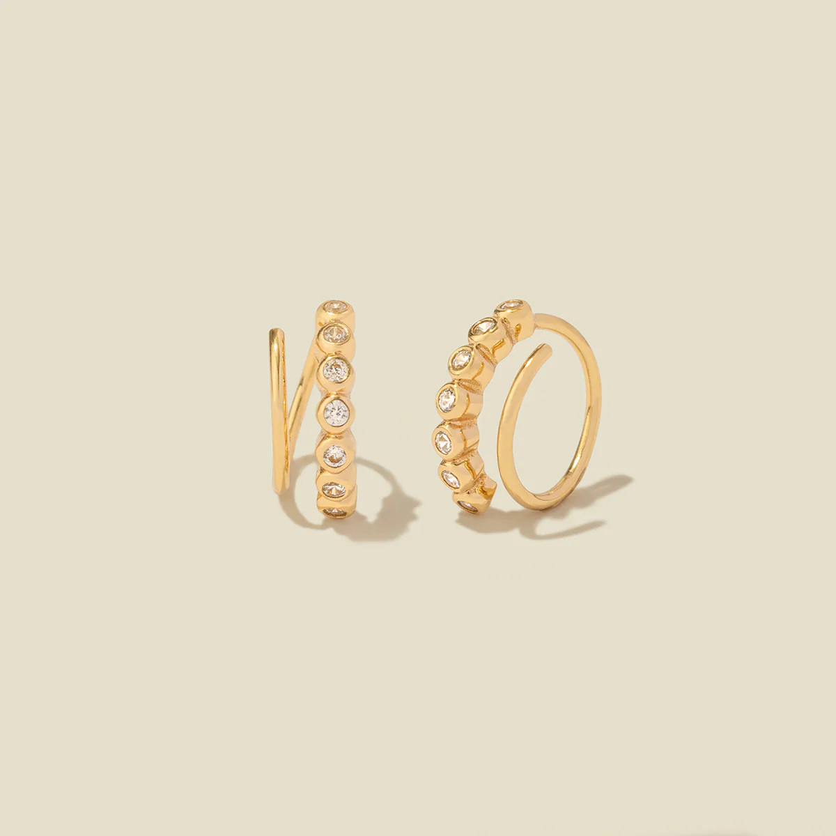 CZ Poppy Thread Thru Hoop Earrings | Made by Mary (US)