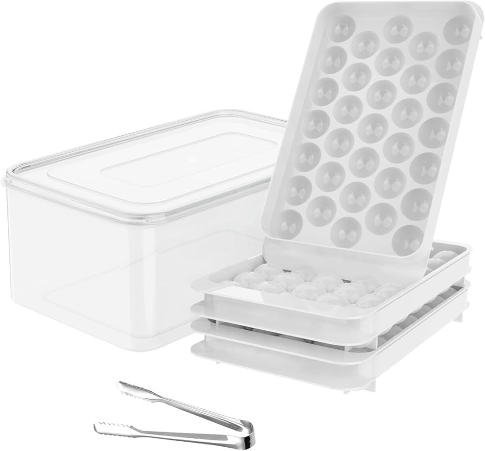 WIBIMEN Round Ice Cube Tray,Ice Ball Maker Mold for Freezer, Circle Ice Cube Tray Making 1in X 99... | Amazon (US)