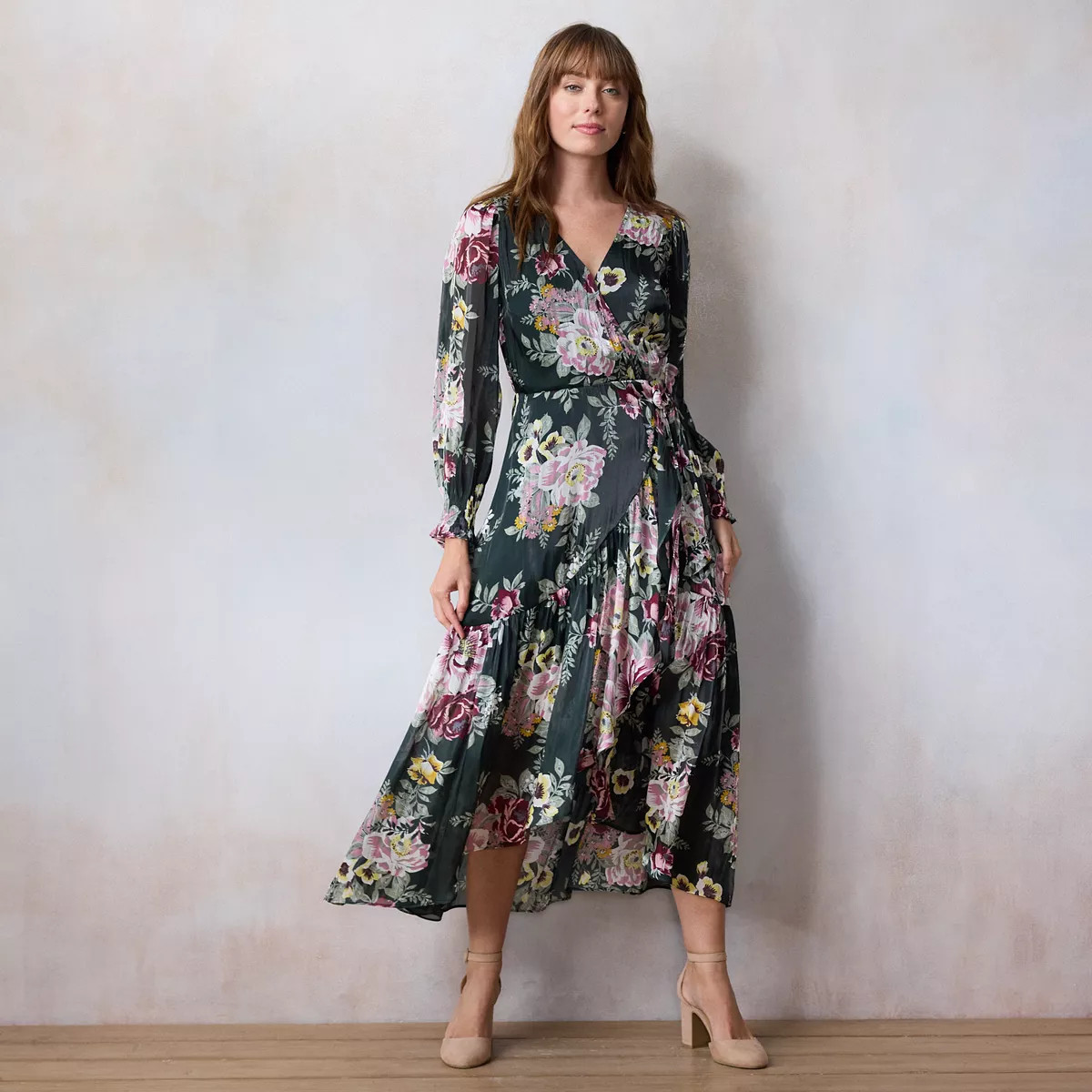 Women's LC Lauren Conrad Floral Long Wrap Maxi Dress | Kohl's