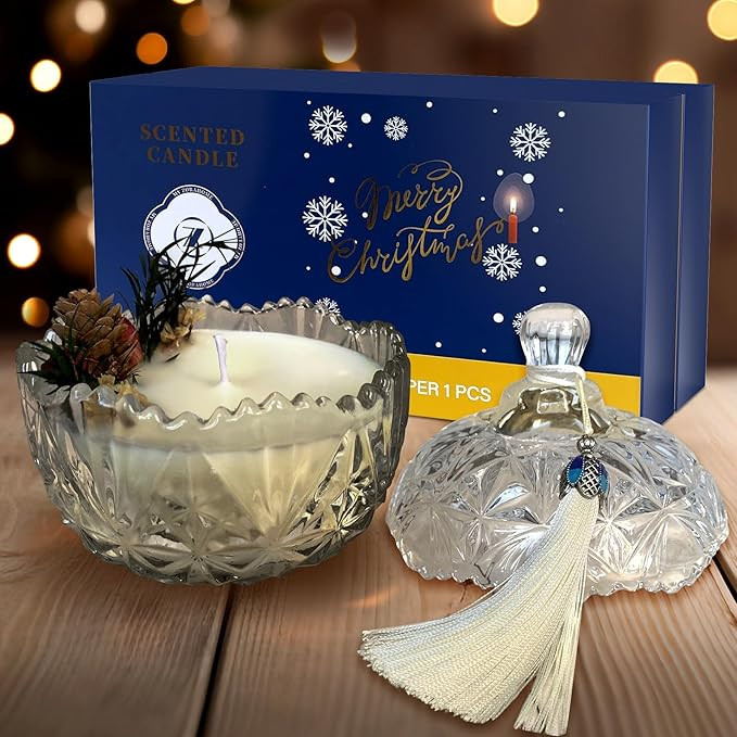 Glass Bowl Shape Soy Wax Scented Candles, Jar Candles for Home Scented or As a Holiday Candle Gif... | Amazon (US)