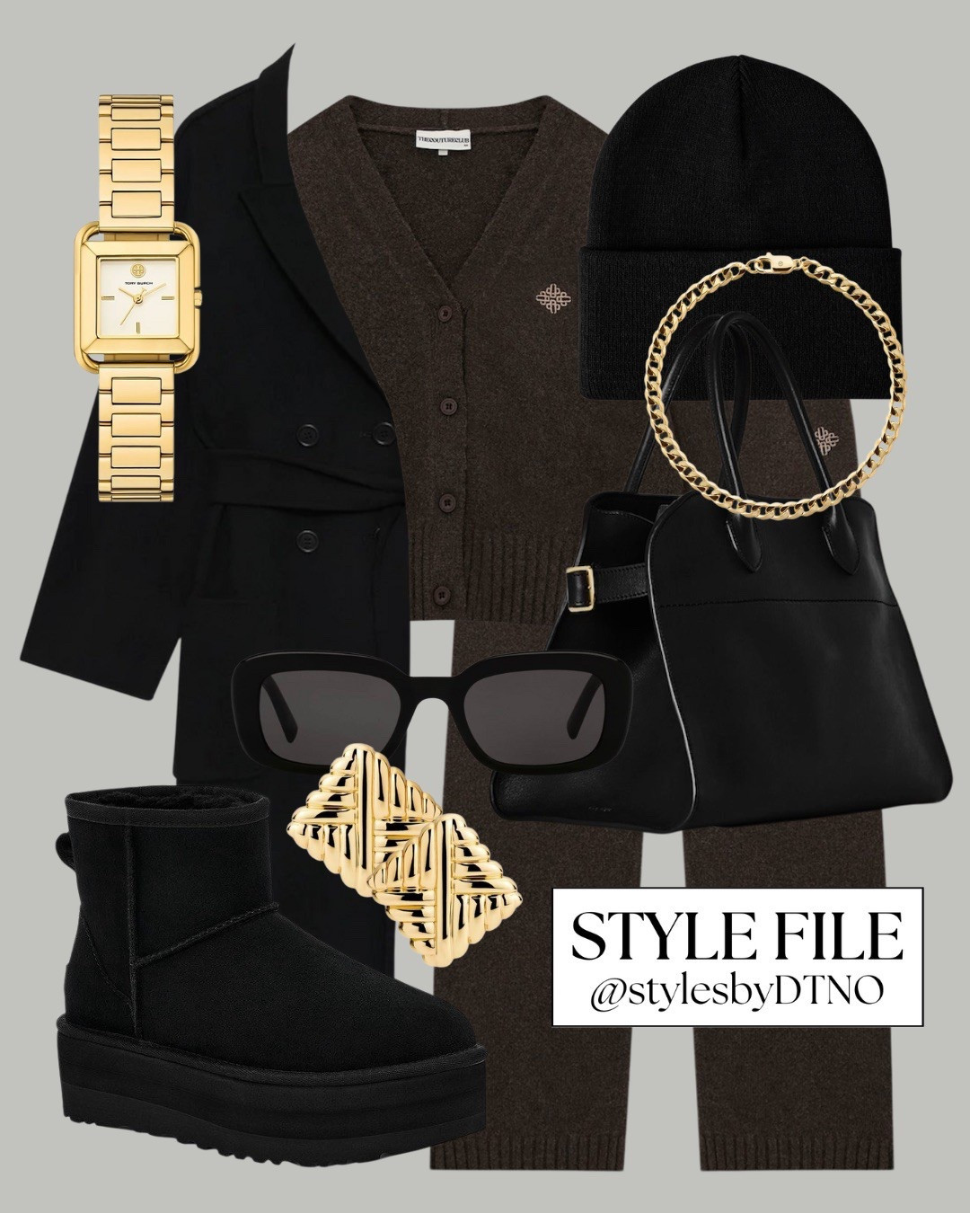 Styling a brown knitted Couture Club co ord set with an Anine Bing belted wool blend coat, black platform Ugg boots, a The Row Margaux leather tote bag, and a ribbed knit beanie (affordable alternatives are listed below)

Tags: Winter Outfit, Minimalist Fashion, OOTD, Capsule Wardrobe 2026, Look For Less, Neutral Fashion, Outfit Ideas, Elevated Casual, High Street Fashion, Loungwear Style, Everyday Outfit, 

#LTKootd #LTKSeasonal