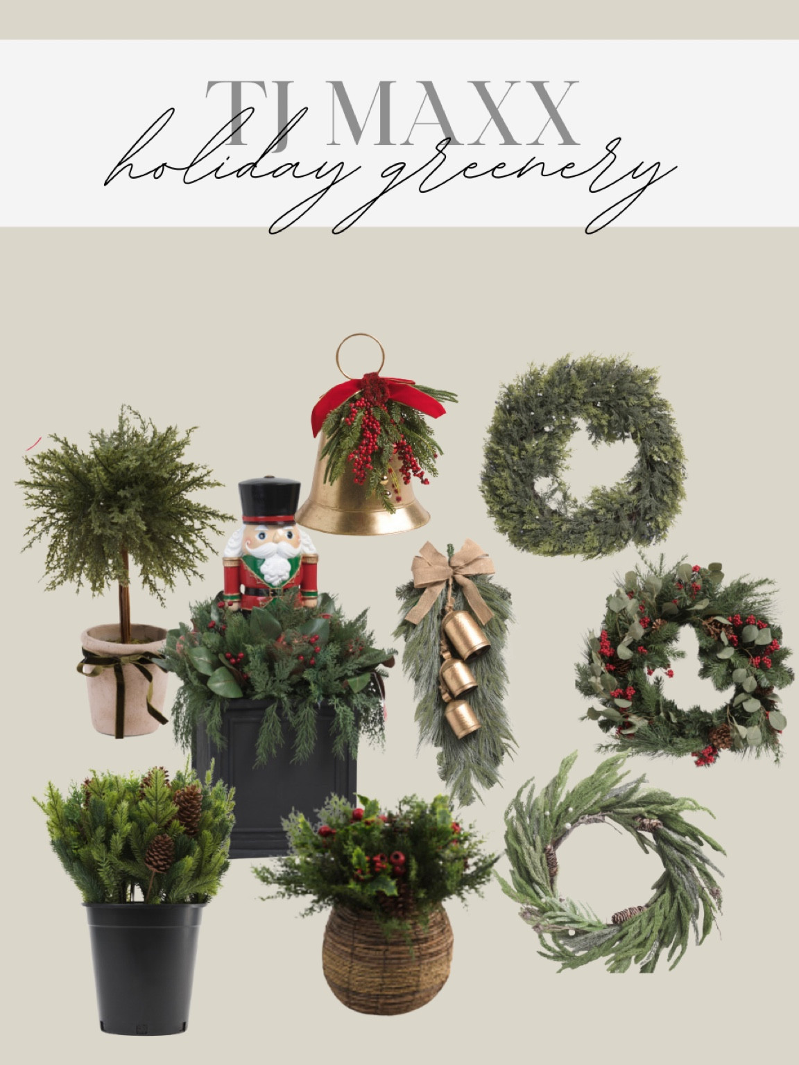 Tj Maxx — holiday greenery (all types)🎄 

#tjmaxx #tjmaxxholiday #holidaywreaths #wreaths #holidaygreenery #christmasgreenery #christmas #christmadecor #porchholidaydecor #kitchenholidaydecor #holidayfinds #affordablefinds 

#LTKSeasonal #LTKHome #LTKHoliday