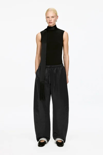 Drawstring Satin Trousers – Black – Women – ARKET GB | Arket UK