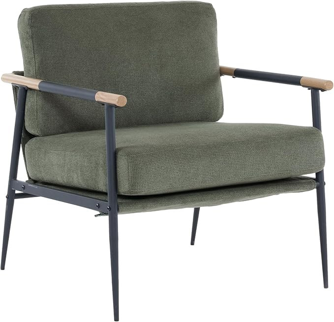 Mid Century Modern Accent Chair, Upholstered Chenille Side Corner Armchair, Sling Chair, for Livi... | Amazon (US)