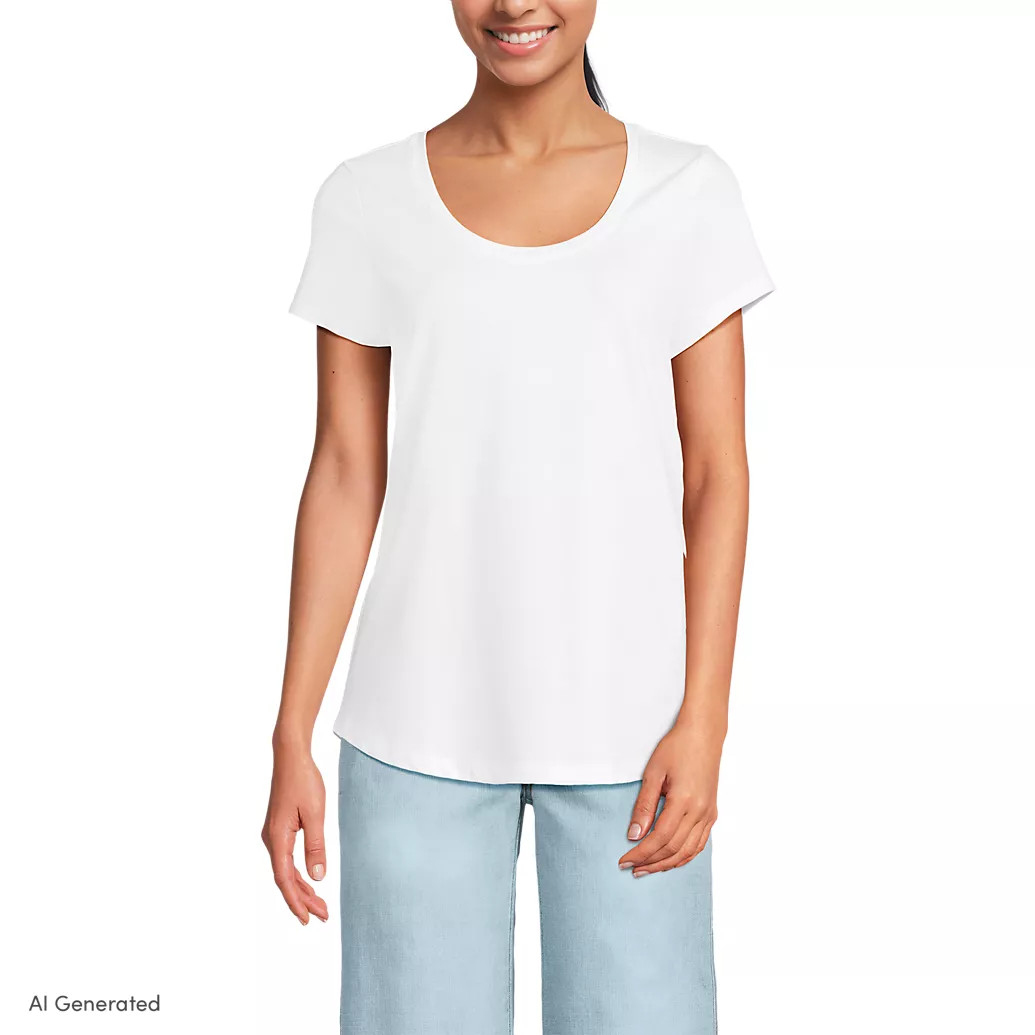 Women's Short Sleeve Lightweight Jersey Scoop Neck T-shirt | Lands' End (US)