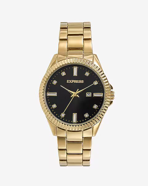 Gold Crystal Accented Watch | Express