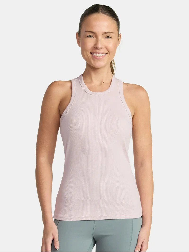 Avia Women's Cotton Ribbed Tank Top with Shelf Bra, Sizes XS-XXXL - Walmart.com | Walmart (US)