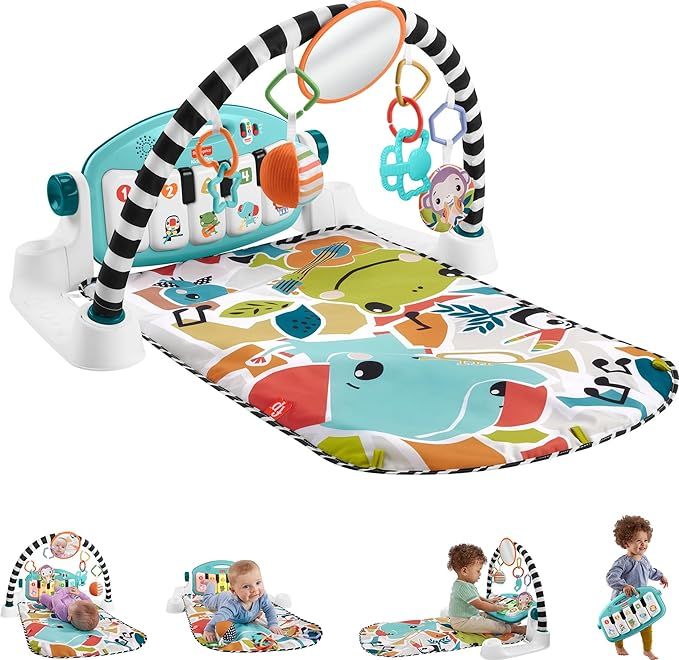 Fisher-Price Baby Activity Mat Glow and Grow Kick & Play Piano Gym, Portable Musical Toy with Sma... | Amazon (US)