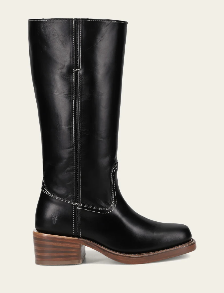 Women's Campus 14L Jet Black Wide Calf Boots | The Frye Company | FRYE