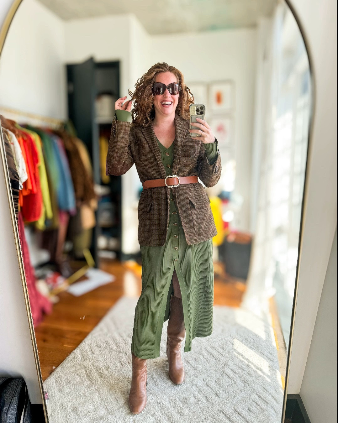 Got this dress as my birthday present from a brand I’m always stalking for sales, AJE. It’s an Australian high-end brand with the most beautiful silhouettes and details (these buttons 🤩). 

Outside of my budget when full price but sometimes they have serious sales so I stay looking 👀 this one is an additional 25% off once you add to cart!

It’s Australian sizing which means you should usually go up one or two from your US size. I’m a US 10/L and a 14/XL at AJE. 

That being said, this dress has some good stretch!

Could not be more perfect for Autumns! 

#LTKSeasonal