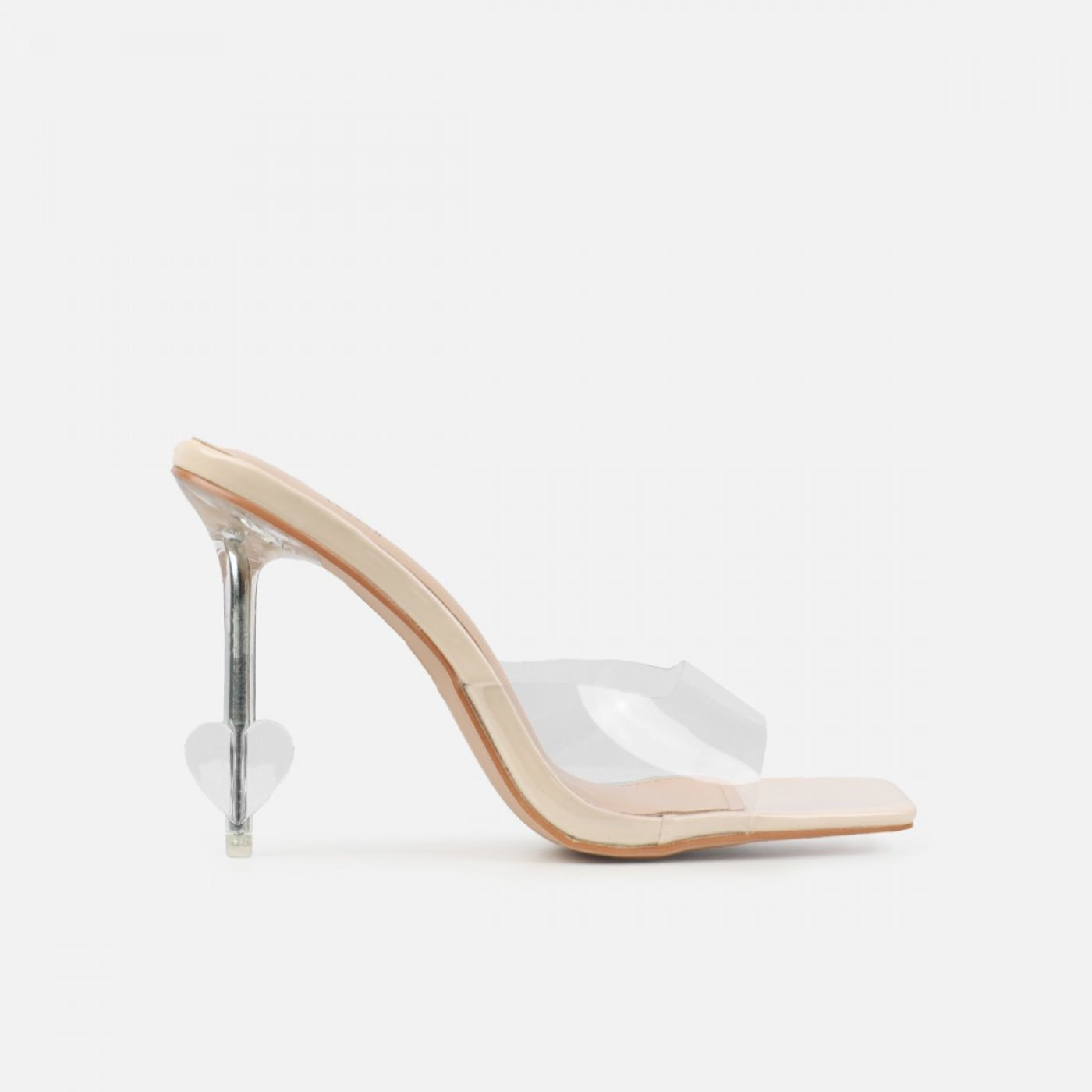 Tasha Ghouri Lovestruck Stone Clear Heart Heel Mules | Simmi Shoes