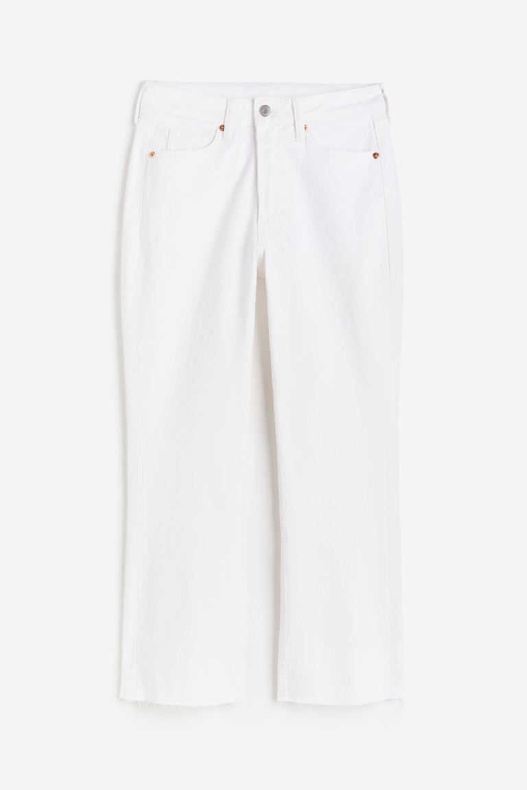 Flared High Crop Jeans - White - Ladies | H&M US | H&M (US + CA)
