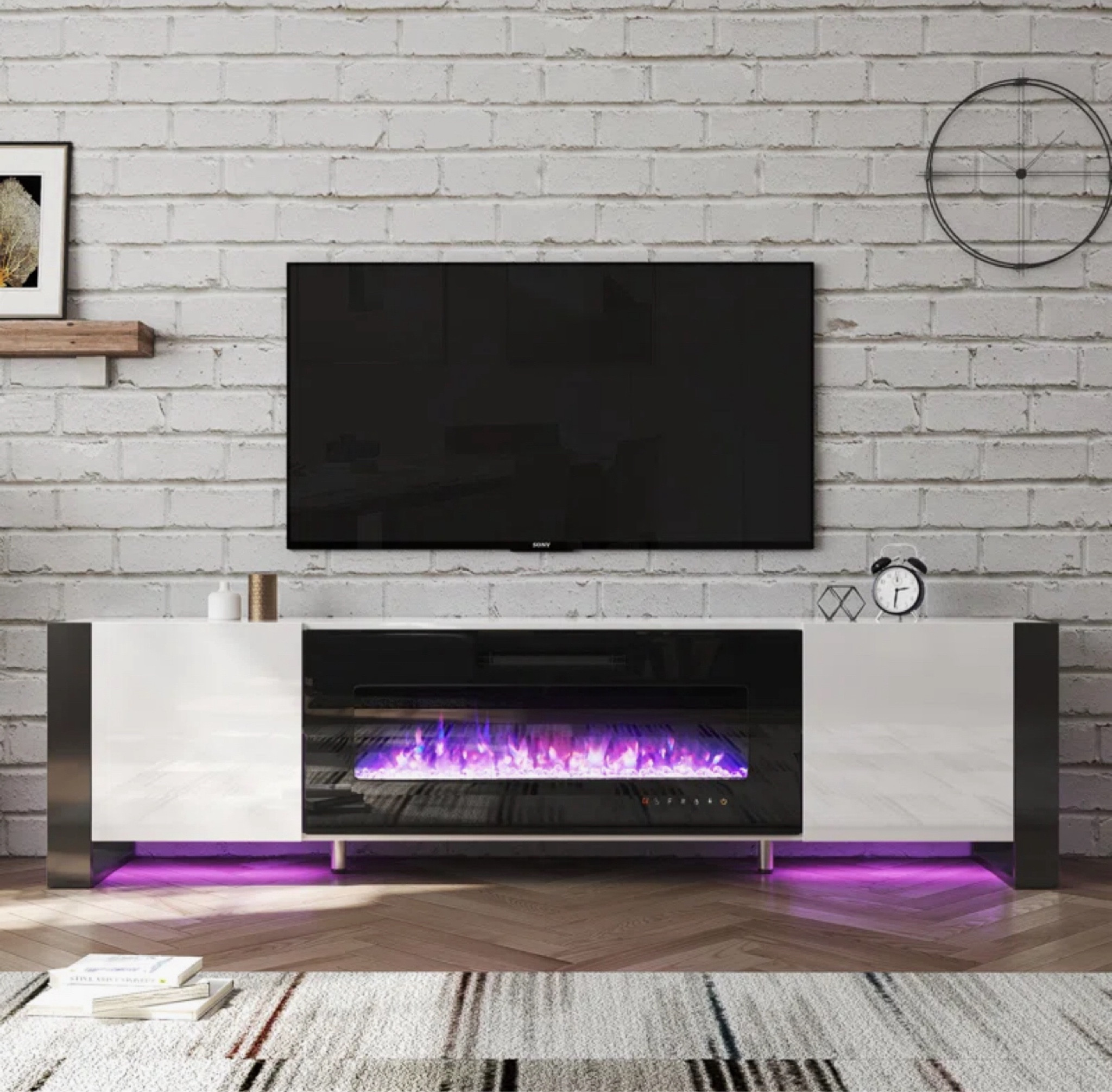 Bhhatu U-shaped Legs Mirrored Finish TV Stand with Electric Fireplace Included

#LTKHoliday #LTKStyleTip #LTKHome