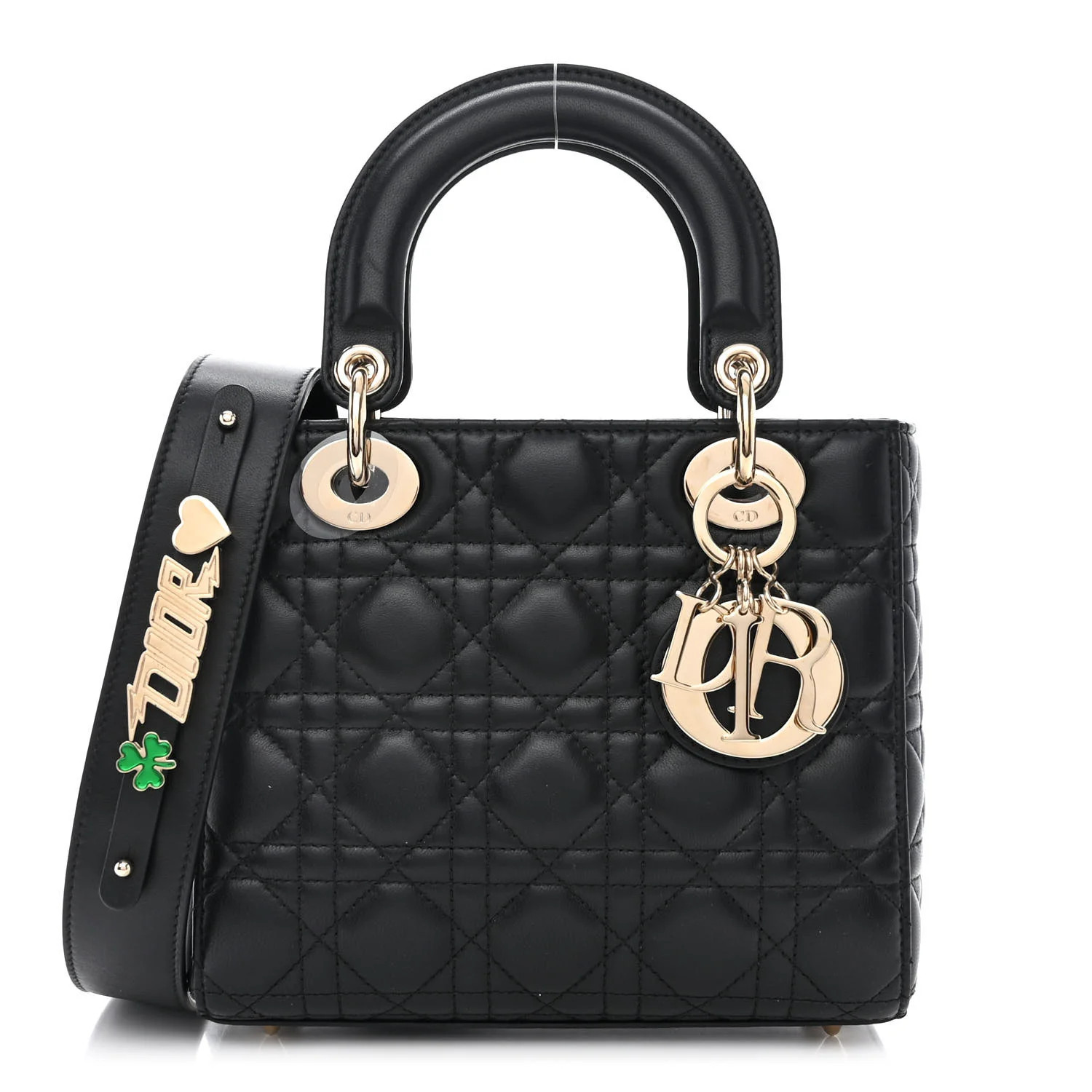 Lambskin Cannage Small My ABCDior Lady Dior Black | FASHIONPHILE (US)