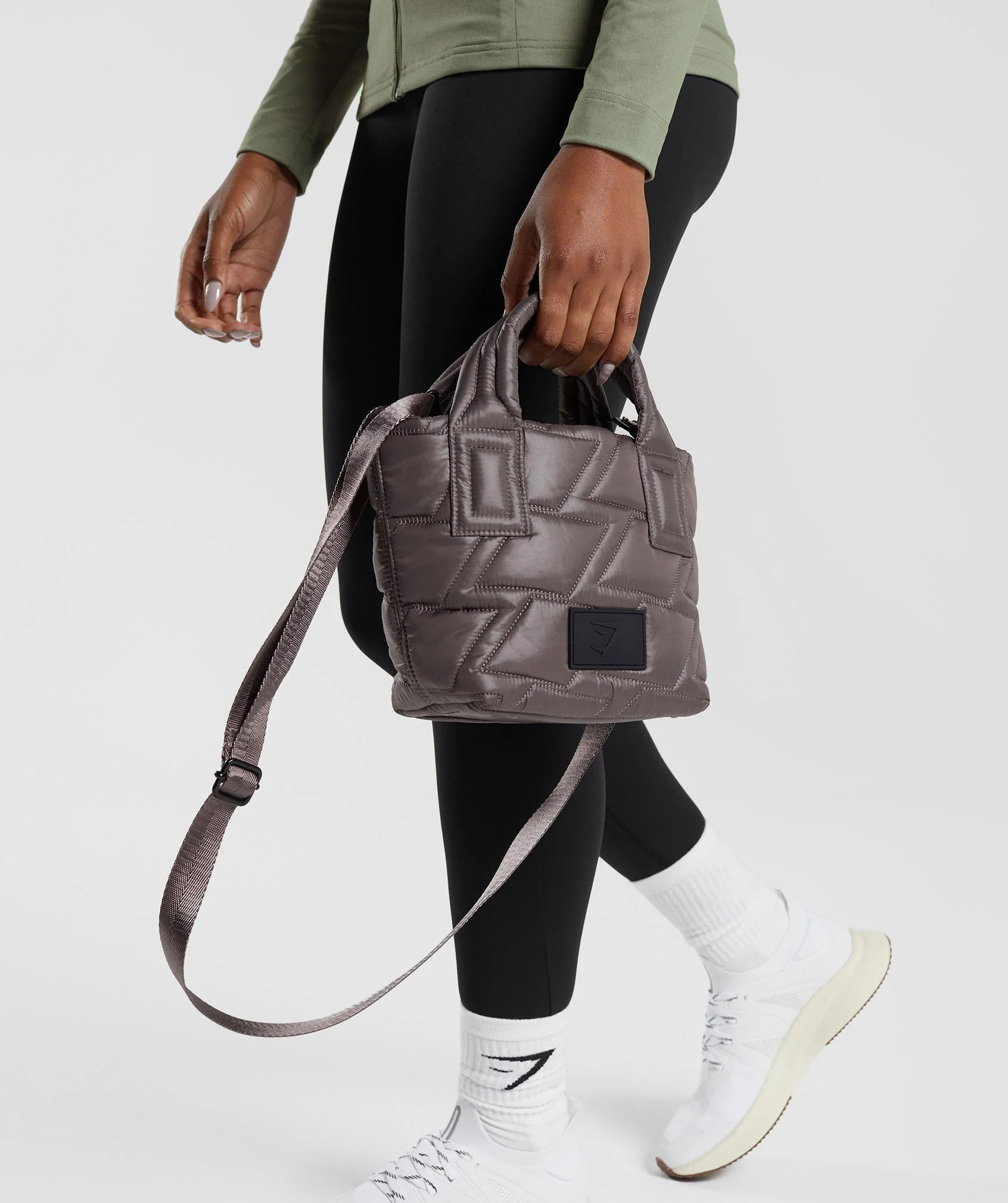 Gymshark Quilted Mini Tote - Cool Brown | Gymshark US