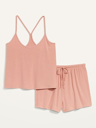 Sunday Sleep Rib-Knit Pajama Tank Top and Shorts Set for Women | Old Navy (US)