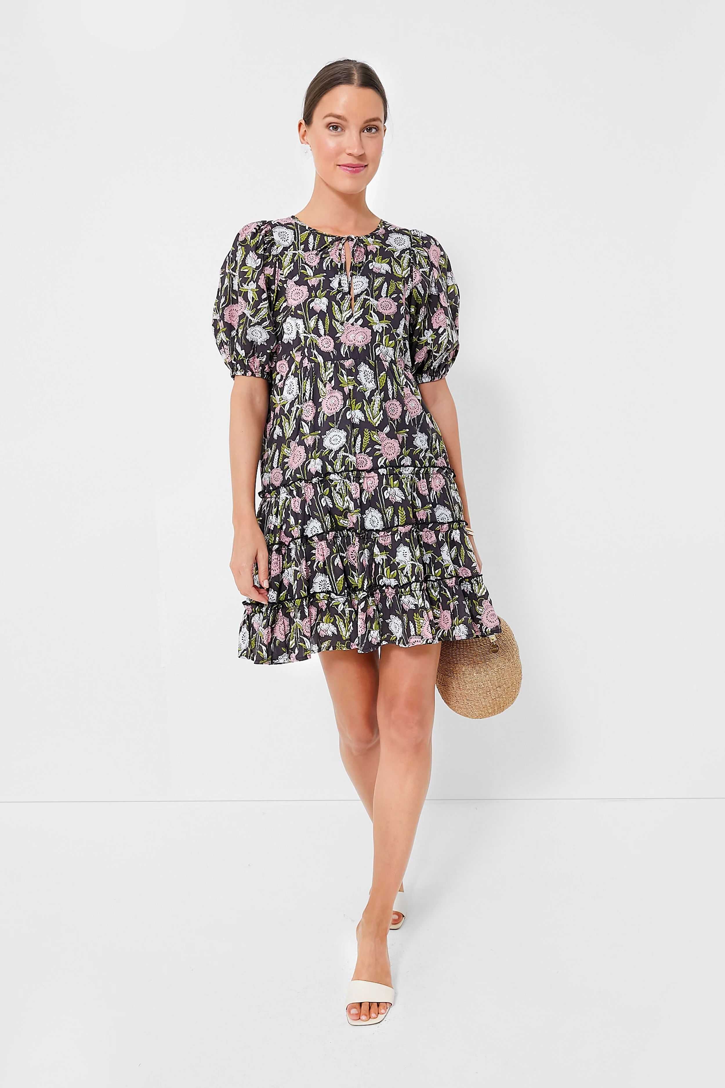Black Floral Carmella Mini Dress | Tuckernuck (US)