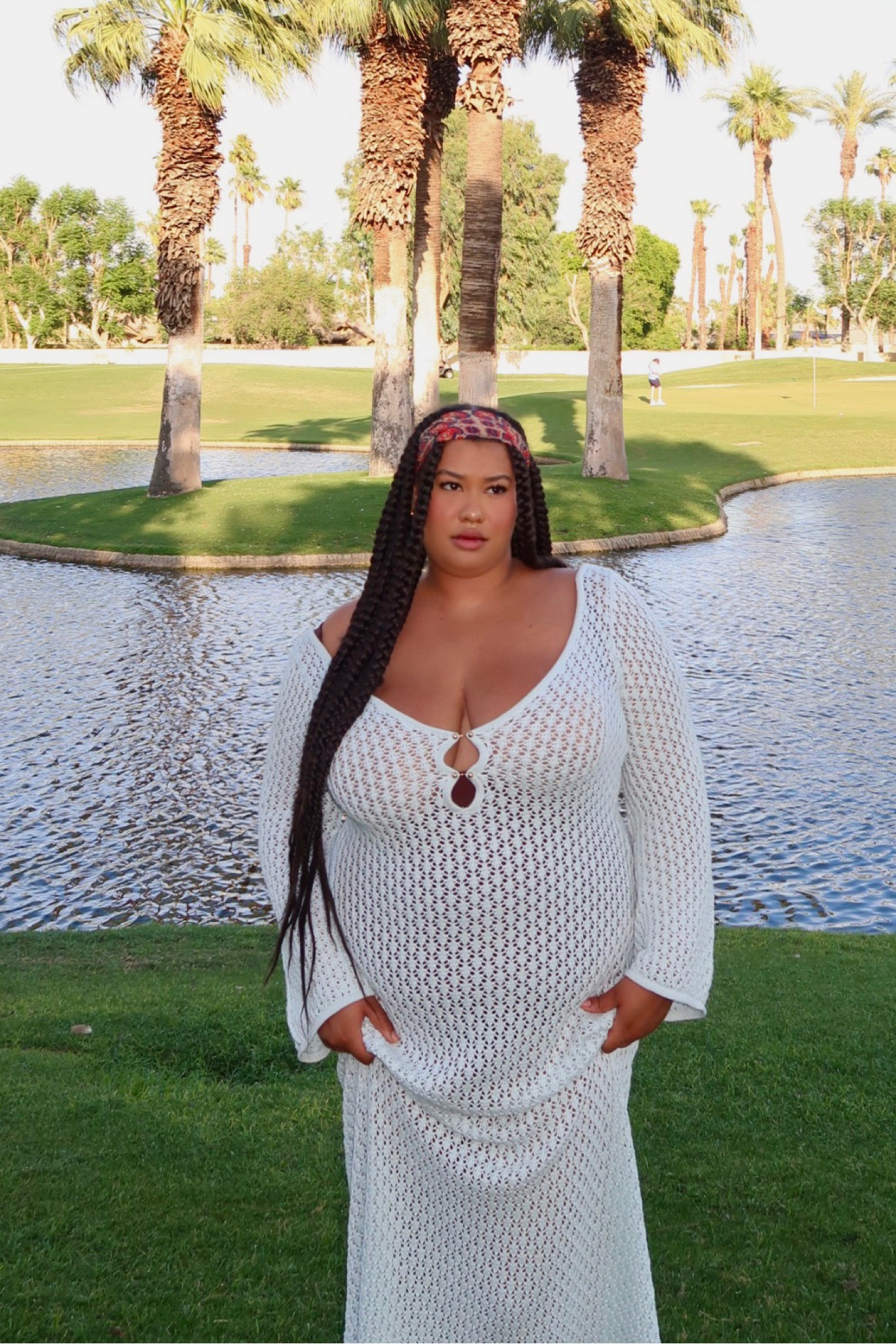 Meshki crochet dress - true to size or size down, stretches as you wear 