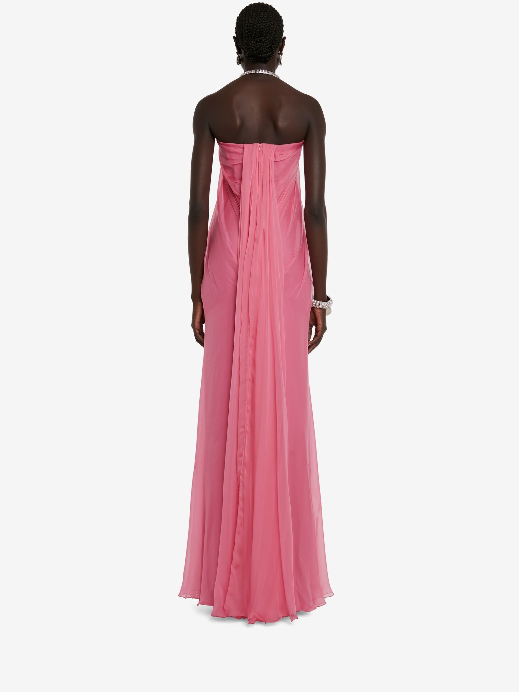 Women's Bustier Evening Dress in Sugar Pink | Alexander McQueen