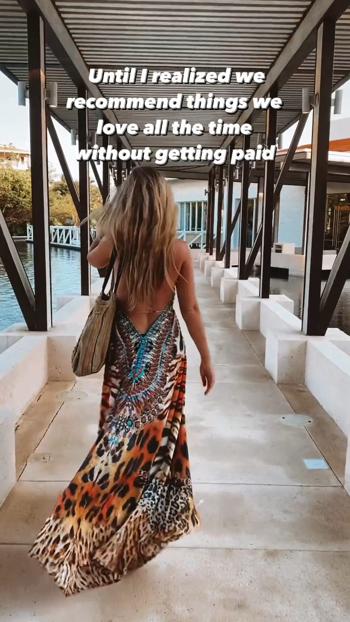 My favorite beach resort dress. It’s been the perfect dress for our honeymoon, anniversary, Mexico, and the HOTTT Florida sun! 
This comes in so many different colors and very flattering on all body types. ♥️🫶

#beachdress #vacation #springbreak #dress #mididress #halterdress #lowbackdress 

#LTKunder100 #LTKFestival #LTKtravel