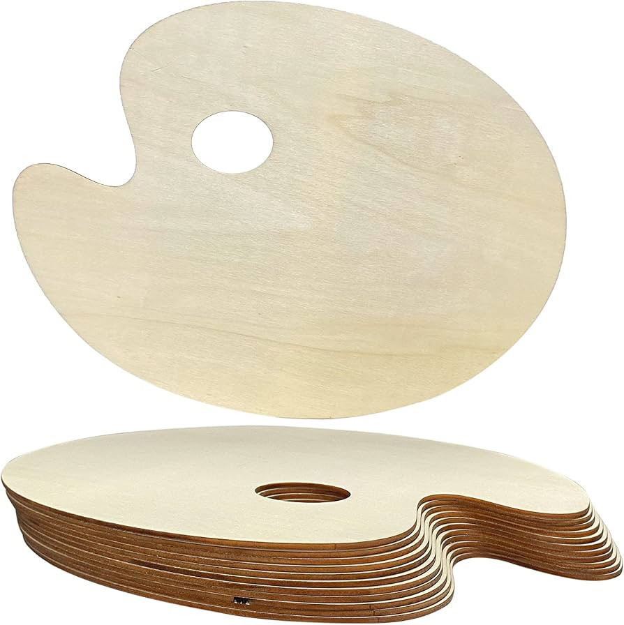 12 Pack Unfinished Wood Palette 12 x 9 inch Wooden Oval Painting Palette for Crafts | Amazon (US)