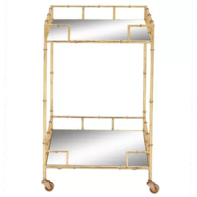 Monroe Lane Traditional Metal Bar Cart, Gold | Belk