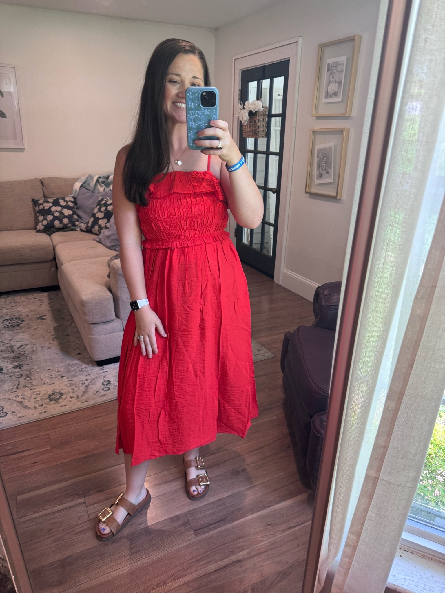Red dress. Summer dress. Walmart