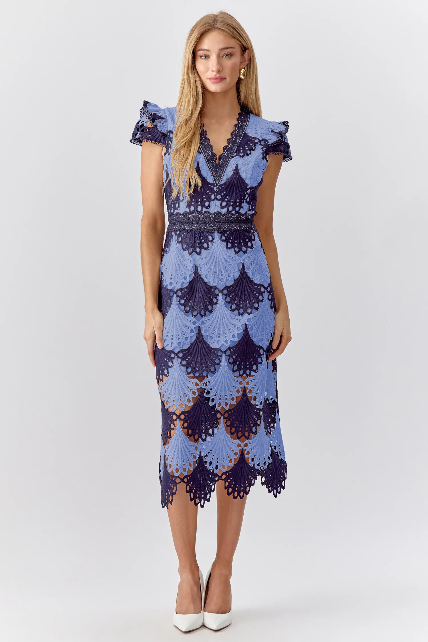 Mia Crochet Lace Midi Dress | Adelyn Rae