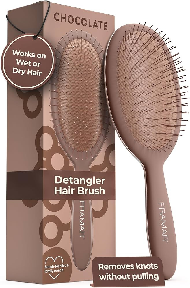 FRAMAR Chocolate Hair Brush Detangler – Wet Hair Brushes For Women, Womens Hair Brush, Hair Acc... | Amazon (US)