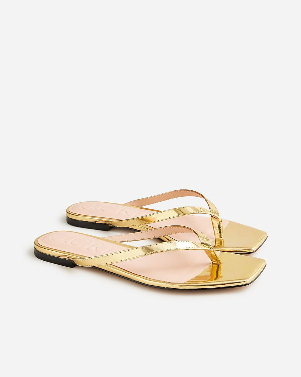 New Capri thong sandals in metallic leather | J. Crew US