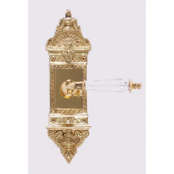 Round Privacy (Bed & Bath) Door Lever with Arch Rosette | Wayfair North America