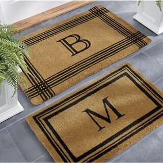 Monogrammed Coir Border Door Mat | Grandin Road | Grandin Road