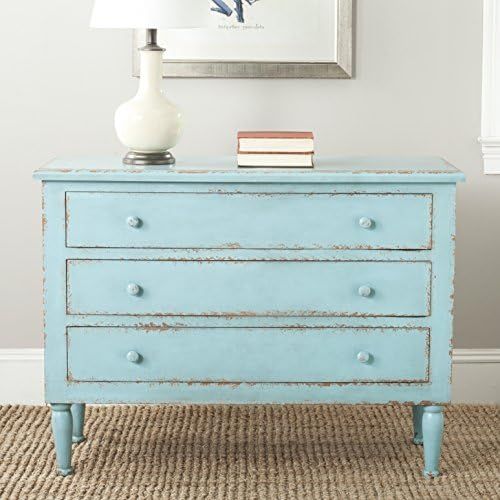 Safavieh American Homes Collection Tablet Distressed Blue 3 Drawer Chest | Amazon (US)