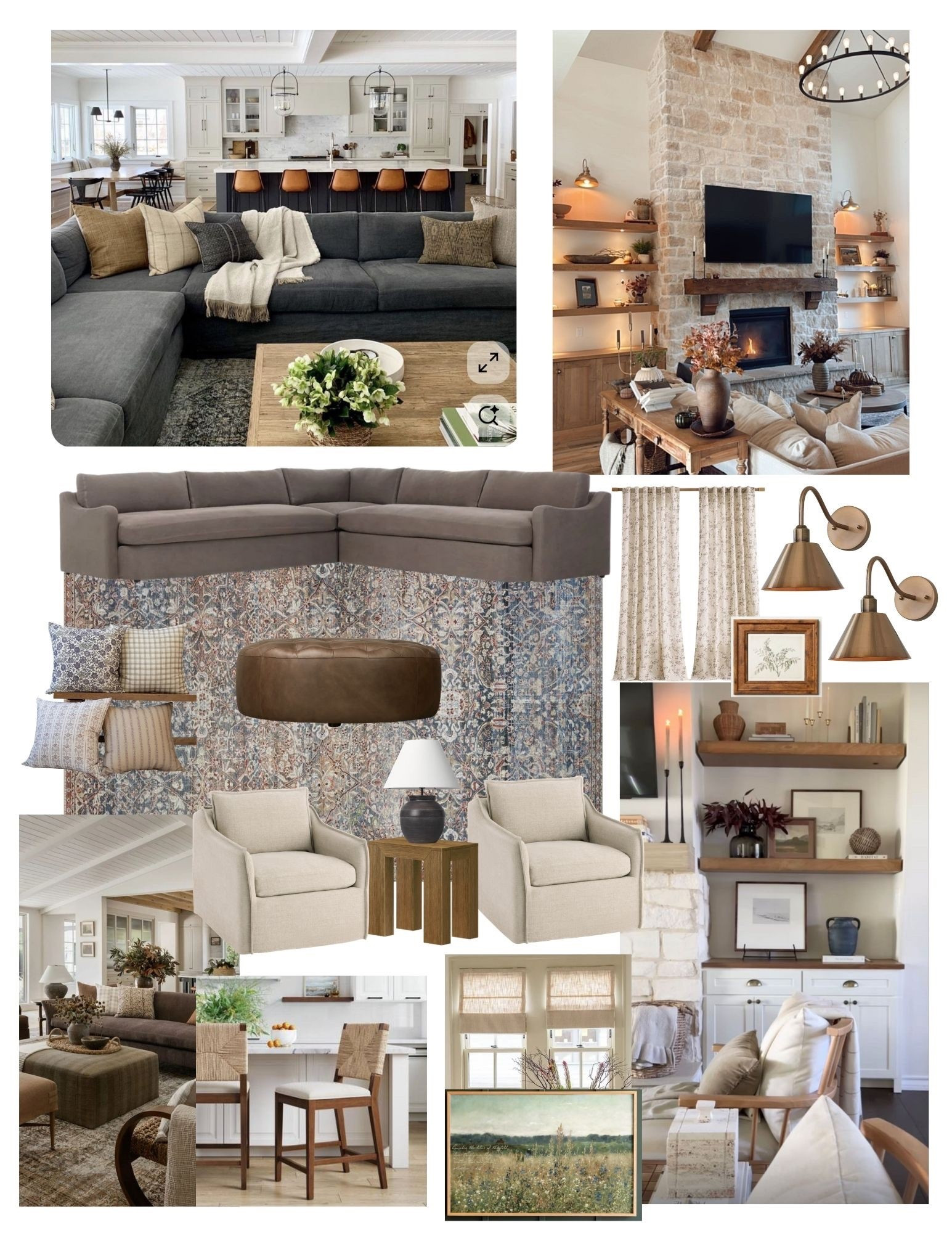 Organic modern new build design I did for a client 🤎 This home will be a cozy retreat in the woods! Which element is your favorite? 

#LTKSeasonal #LTKHome #LTKSpringSale