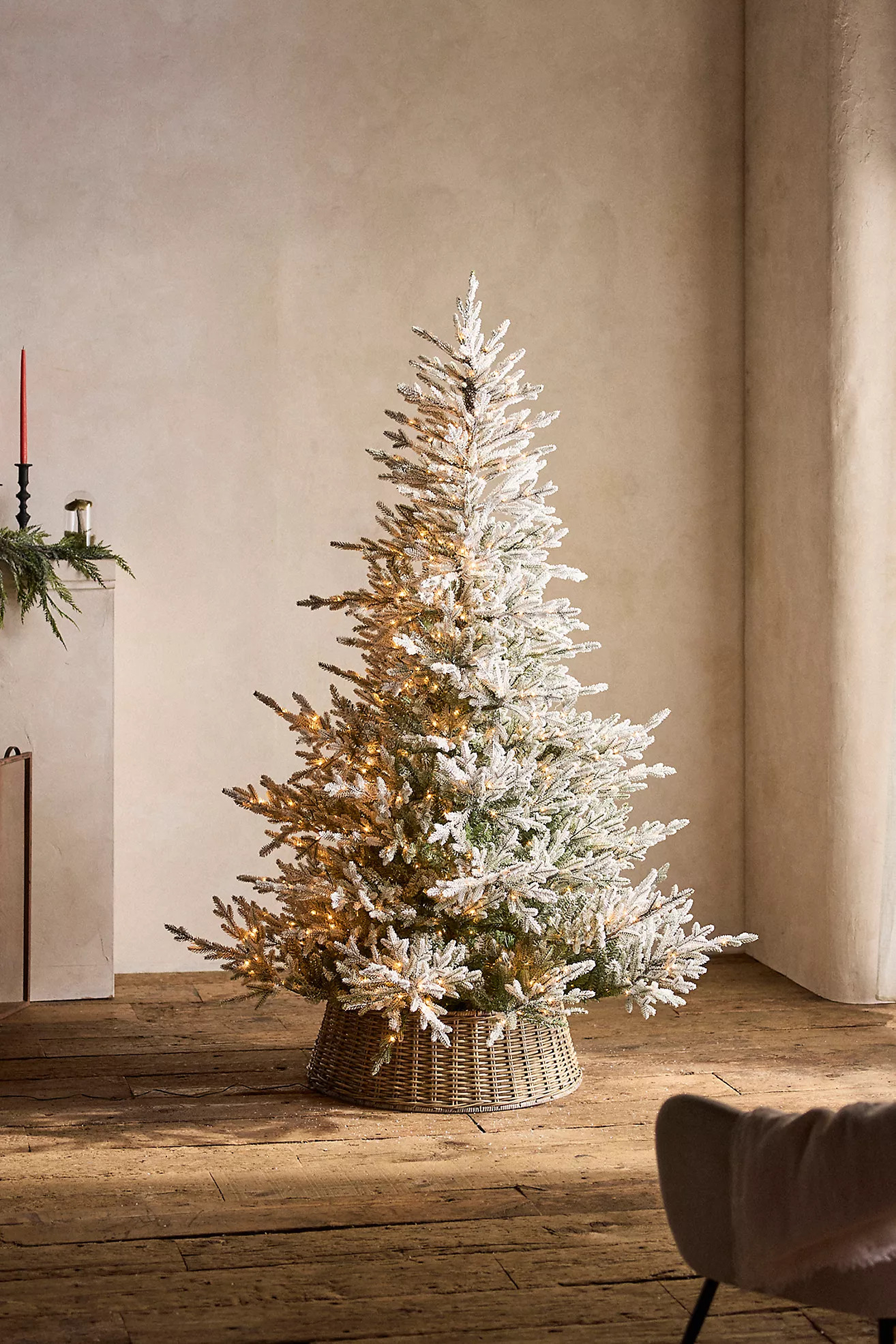 Faux Pre-Lit Snowy Norway Spruce | Anthropologie (US)